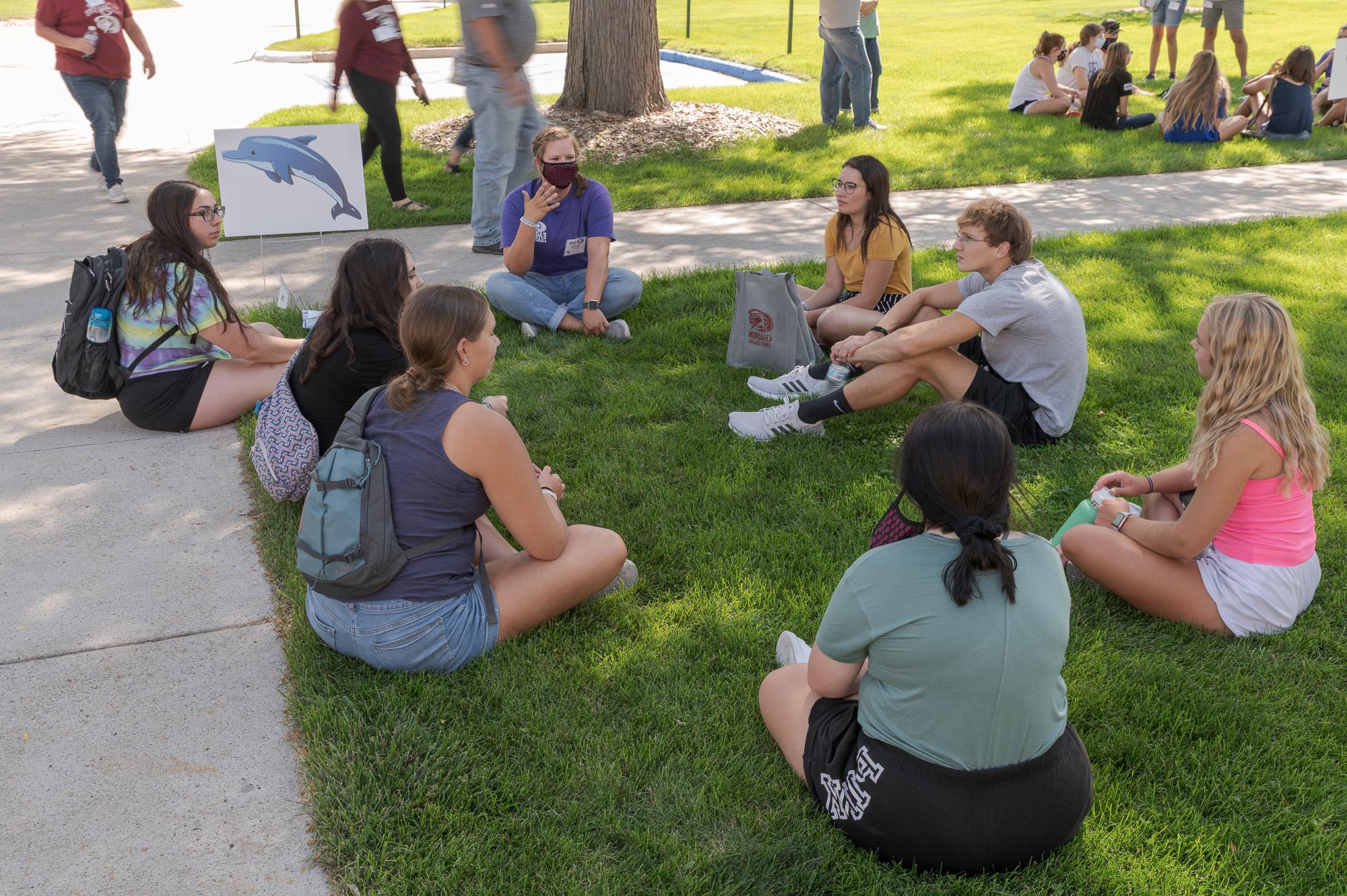 Eagle mentors connecting with incoming students